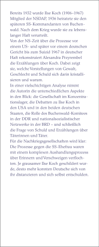 Zusatzmaterial KL 978 3 10 002393 3 vorne von Im Bann des Bösen: Ilse Koch – ein Kapitel deutscher Gesellschaftsgeschichte 1933 bis 1970 von Alexandra Przyrembel