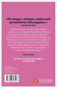 Zusatzmaterial 9783596708147 U4 von Verliebt Verlobt Verheiratet: Liebe auf den zweiten Blick von Elizabeth Gilbert