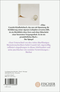 Zusatzmaterial 9783596220830 U4 von Die gerettete Zunge: Geschichte einer Jugend von Elias Canetti