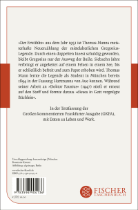 Zusatzmaterial 9783596904136 U4 von Der Erwählte: In der Fassung der Großen kommentierten Frankfurter Ausgabe von Thomas Mann