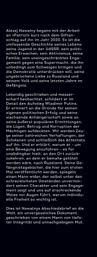 Zusatzmaterial KL 978 3 10 397682 3 vorne von Patriot: Meine Geschichte von Alexej Nawalny