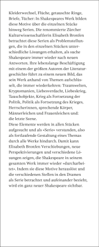 Zusatzmaterial KL 978 3 10 397434 8 vorne von Shakespeare – und seine seriellen Motive von Elisabeth Bronfen
