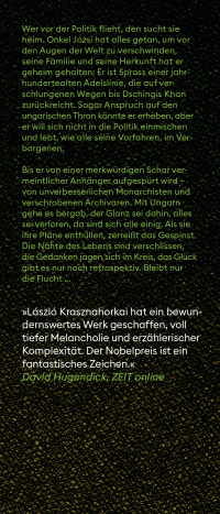 Zusatzmaterial KL 978 3 10 397667 0 vorne von Zsömle ist weg: Roman von László Krasznahorkai