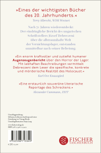 Zusatzmaterial 9783596713349 U4 von Kaltes Krematorium: Bericht aus dem Land namens Auschwitz von József Debreczeni