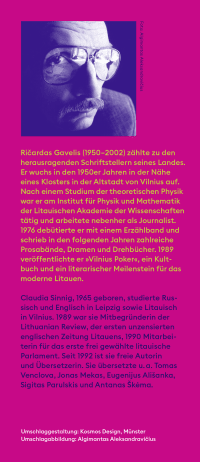 Zusatzmaterial KL 978 3 10 397578 9 hinten von Vilnius Poker: Roman von Ričardas Gavelis