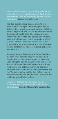 Zusatzmaterial KL 978 3 596 71283 0 vorne von Reisen im Mittelalter: Unterwegs mit Pilgern, Rittern, Abenteurern von Anthony Bale