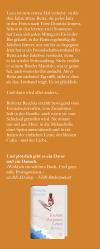 Zusatzmaterial KL 978 3 7587 0033 0 vorne von Ciao bis zu den schönen Tagen: Roman von Roberta Recchia