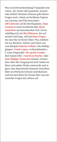 Zusatzmaterial KL 978 3 10 397172 9 vorne von Zeitverschwendung: Gammeln, Warten, Driften in Film und Literatur von Michaela Krützen