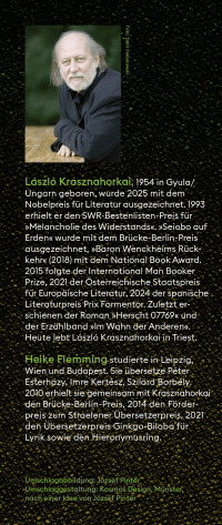 Zusatzmaterial KL 978 3 10 397667 0 hinten von Zsömle ist weg: Roman von László Krasznahorkai