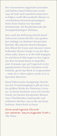 Zusatzmaterial KL 978 3 10 397544 4 vorne von Kaltes Krematorium: Bericht aus dem Land namens Auschwitz von József Debreczeni