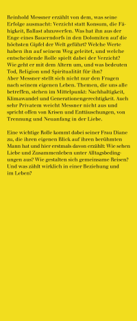 Zusatzmaterial KL 978 3 10 397169 9 vorne von Sinnbilder: Verzicht als Inspiration für ein gelingendes Leben von Reinhold Messner, Diane Messner