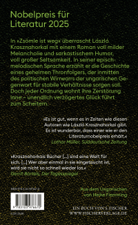 Zusatzmaterial 9783103976670 U4 von Zsömle ist weg: Roman von László Krasznahorkai