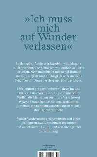 Zusatzmaterial 9783462008630 U4 von Wenn ich eine Wolke wäre: Mascha Kaléko und die Reise ihres Lebens von Volker Weidermann