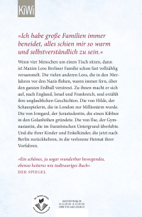 Zusatzmaterial 9783462000405 U4 von Wo wir zu Hause sind: Die Geschichte meiner verschwundenen Familie von Maxim Leo