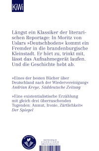 Zusatzmaterial 9783462003192 U4 von Deutschboden: Eine teilnehmende Beobachtung von Moritz von Uslar