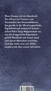 Zusatzmaterial 9783462004625 U4 von Gleich geht die Geschichte weiter, wir atmen nur aus: Essays von Tanja Maljartschuk