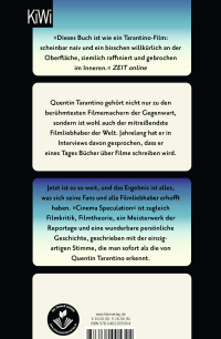 Zusatzmaterial 9783462005394 U4 von Cinema Speculation von Quentin Tarantino