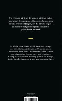 Zusatzmaterial 9783462005882 U4 von Son Without A Father: Roman von Feridun Zaimoglu