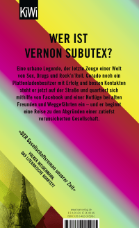 Zusatzmaterial 9783462005981 U4 von Das Leben des Vernon Subutex 1: Roman von Virginie Despentes