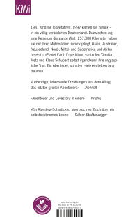 Zusatzmaterial 9783462030075 U4 von Abgefahren: In 16 Jahren um die Welt von Claudia Metz, Klaus Schubert