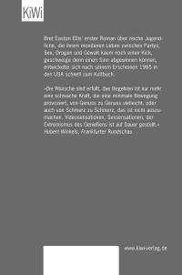 Zusatzmaterial 9783462037005 U4 von Unter Null: Roman von Bret Easton Ellis