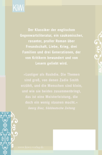 Zusatzmaterial 9783462042443 U4 von Zähne zeigen: Roman von Zadie Smith