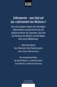 Zusatzmaterial 9783462052923 U4 von Der Abstieg des Westens: Europa in der neuen Weltordnung des 21. Jahrhunderts von Joschka Fischer