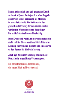 Zusatzmaterial 9783869712383 U4 von Der Doppelgänger: Die Urfassung von Fjodor Dostojewski