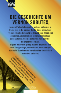 Zusatzmaterial 9783462052848 U4 von Das Leben des Vernon Subutex 2: Roman von Virginie Despentes