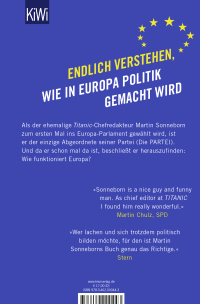 Zusatzmaterial 9783462000443 U4 von Mr. Sonneborn Goes to Brussels – Adventures in the European Parliament: Abenteuer im Europaparlament von Martin Sonneborn