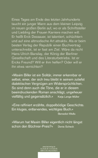 Zusatzmaterial 9783462000825 U4 von The Bad Salute: Roman von Maxim Biller