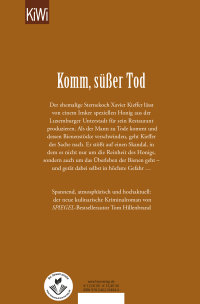 Zusatzmaterial 9783462054644 U4 von Golden Poison (Xavier Kieffer 7): Ein kulinarischer Krimi von Tom Hillenbrand