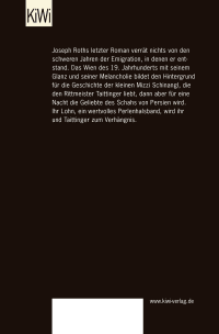 Zusatzmaterial 9783462034905 U4 von Die Geschichte von der 1002. Nacht: Roman von Joseph Roth