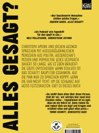 Zusatzmaterial 9783462005844 U4 von Alles gesagt?: Die besten Gespräche aus dem ZEIT-Podcast von Christoph Amend, Jochen Wegner, Anna Meinecke
