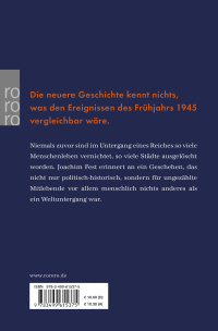 Zusatzmaterial 9783499615375 U4 von Der Untergang: Hitler und das Ende des Dritten Reiches. Eine historische Skizze von Joachim Fest