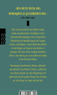 Zusatzmaterial 9783499003790 U4 von Wem die Stunde schlägt von Ernest Hemingway