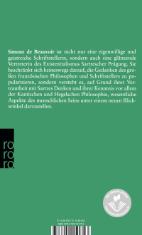 Zusatzmaterial 9783499151743 U4 von Soll man de Sade verbrennen?: Drei Essays zur Moral des Existenzialismus von Simone de Beauvoir