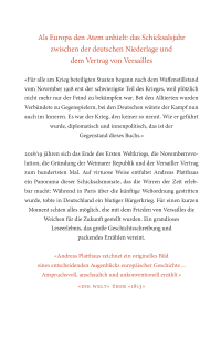 Zusatzmaterial 9783871347863 U4 von Der Krieg nach dem Krieg: Deutschland zwischen Revolution und Versailles 1918/19 von Andreas Platthaus