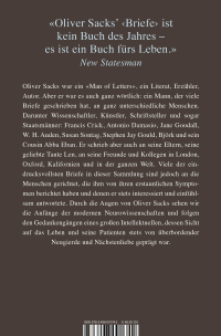 Zusatzmaterial 9783498001742 U4 von Briefe von Oliver Sacks von Oliver Sacks