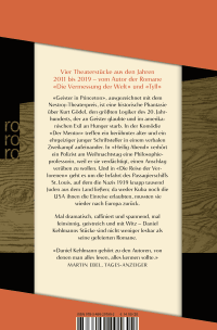 Zusatzmaterial 9783499291692 U4 von Vier Stücke: Geister in Princeton / Der Mentor / Heilig Abend / Die Reise der Verlorenen von Daniel Kehlmann