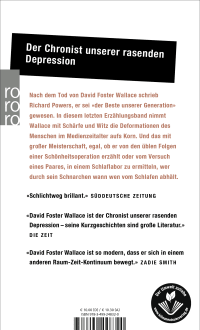 Zusatzmaterial 9783499248320 U4 von Vergessenheit von David Foster Wallace