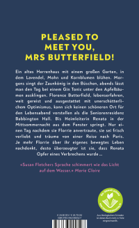 Zusatzmaterial 9783463000527 U4 von Die brillante Florence Butterfield von Susan Fletcher