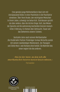 Zusatzmaterial 9783498003364 U4 von Stella Maris: Roman von Cormac McCarthy