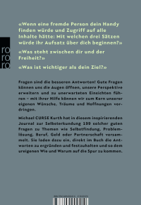 Zusatzmaterial 9783499002410 U4 von 199 Fragen an dich selbst von Michael Curse Kurth