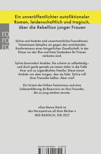 Zusatzmaterial 9783499005497 U4 von Die Unzertrennlichen von Simone de Beauvoir
