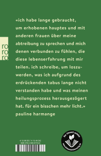 Zusatzmaterial 9783499011566 U4 von Ich muss darüber sprechen: Die Geschichte meines Schwangerschaftsabbruchs  von Pauline Harmange