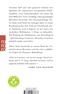 Zusatzmaterial 9783499188787 U4 von Awakenings - Zeit des Erwachens von Oliver Sacks