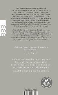 Zusatzmaterial 9783499272370 U4 von Ich bin der Wind: und andere Stücke von Jon Fosse