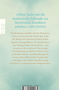 Zusatzmaterial 9783499012464 U4 von Der Mann, der seine Frau mit einem Hut verwechselte von Oliver Sacks