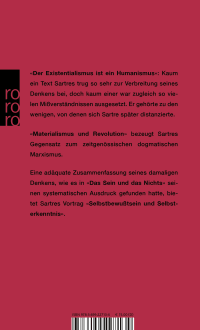 Zusatzmaterial 9783499227134 U4 von Der Existentialismus ist ein Humanismus: Und andere philosophische Essays 1943 - 1948 von Jean-Paul Sartre